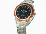 Omega Planet Ocean Replica Watch Stainless Steel Black Dial Orange Bezel